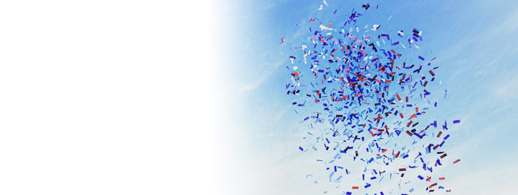 confetti air blue sky