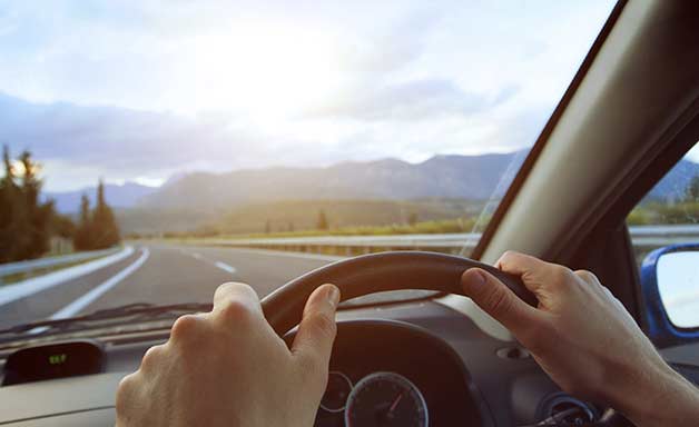 hand on wheel