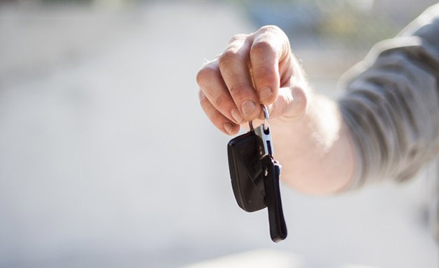 Car key on hand