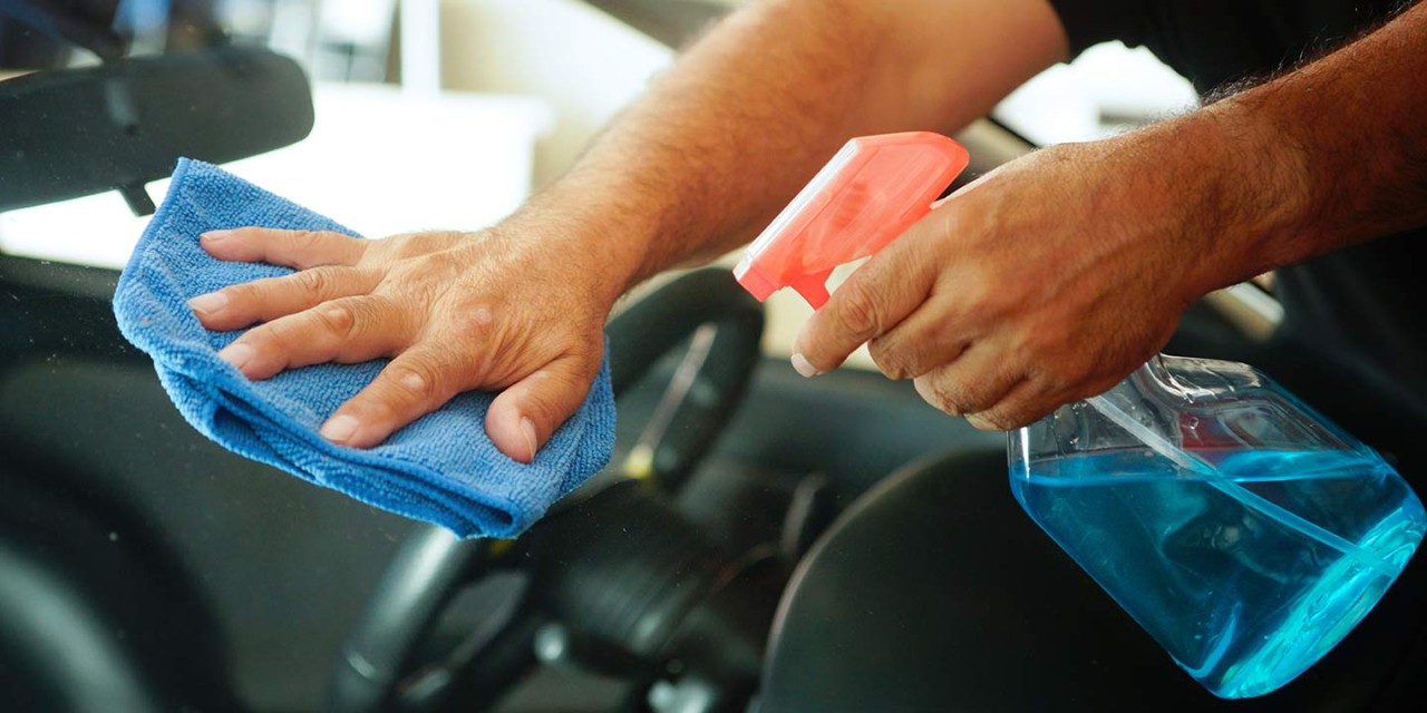 Cleaning car windows 