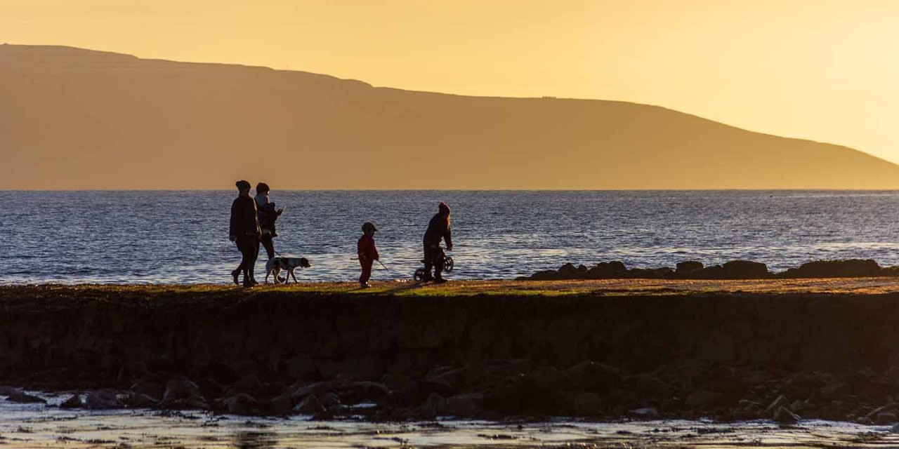 family activities under sunset