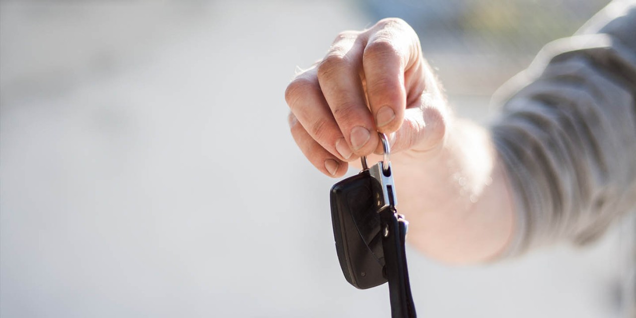 car key on hand