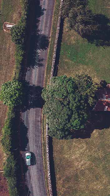  car on the country road