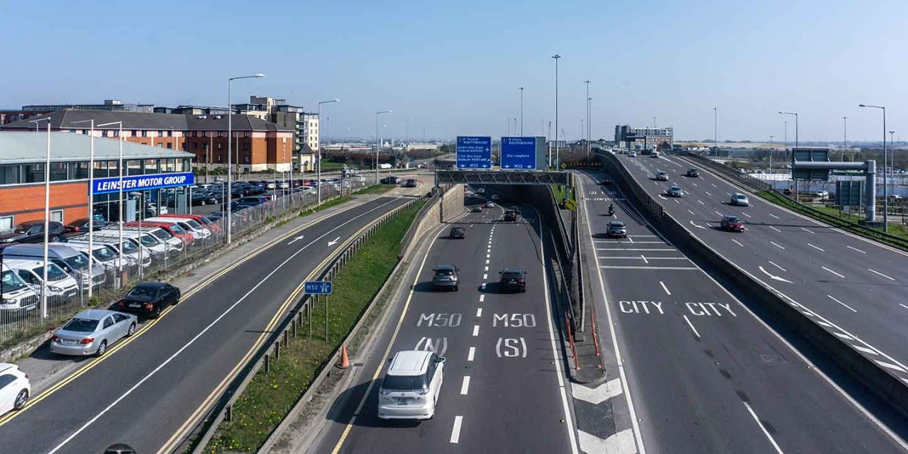 Driving in Ireland on the motorway - M50