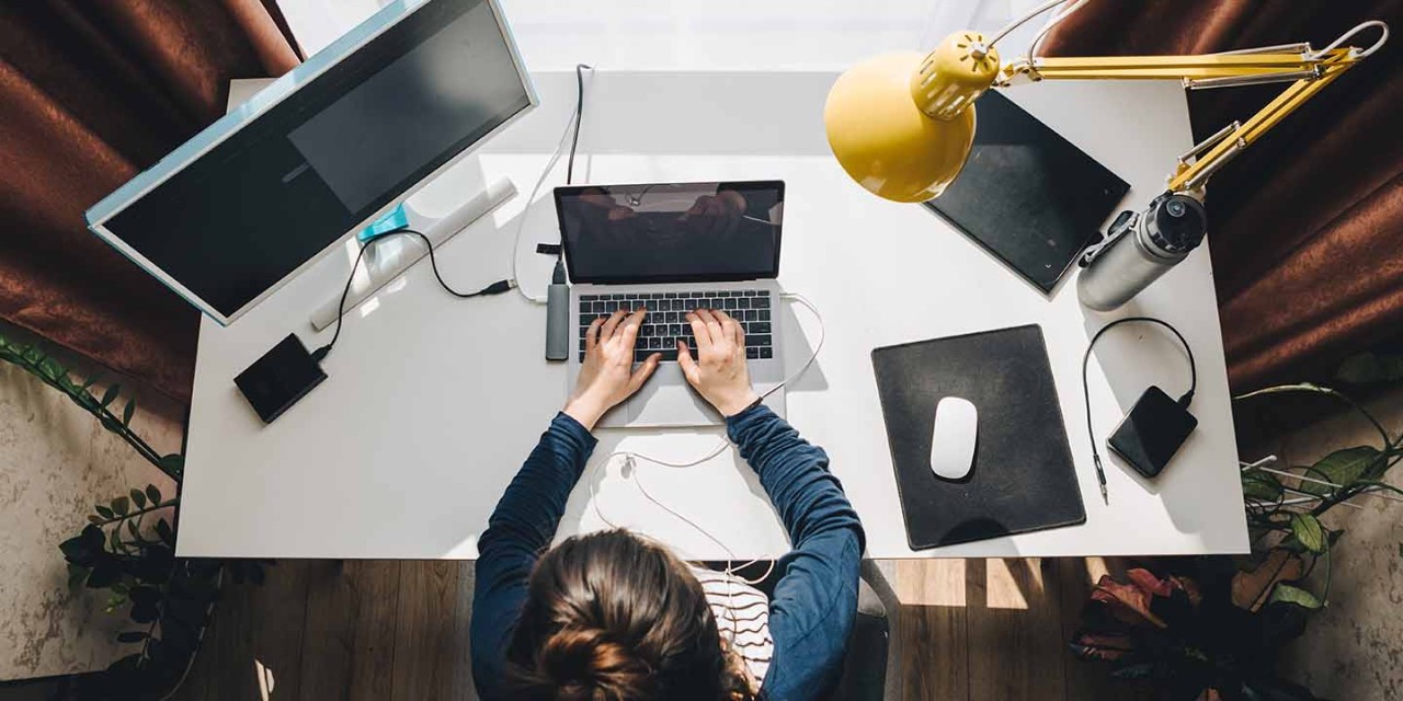  man working from home