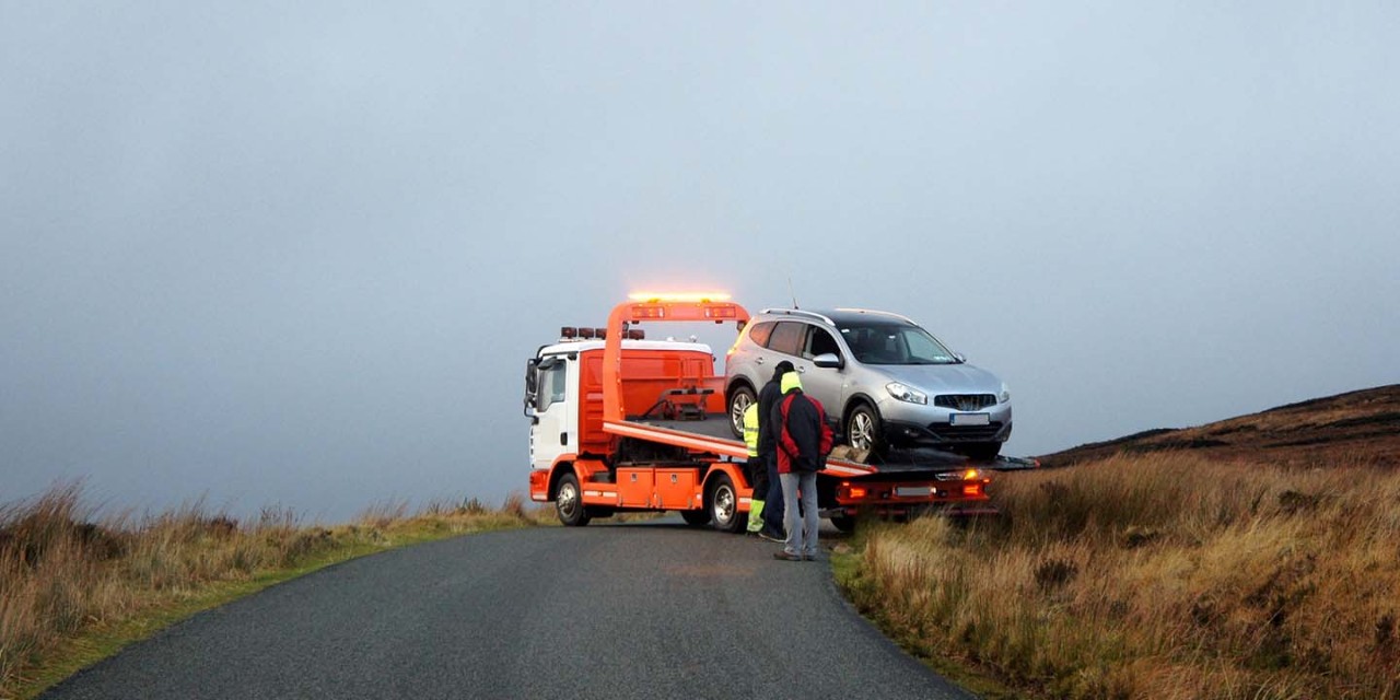 Car breakdown on road