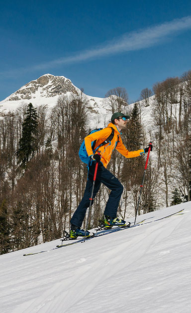 man skiing mountain