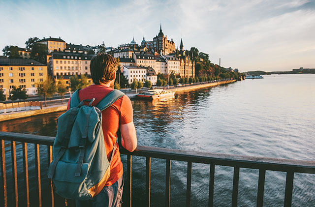 man travel alone