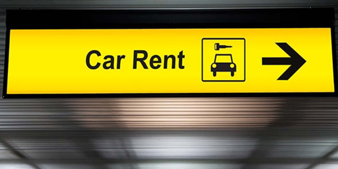car rent sign