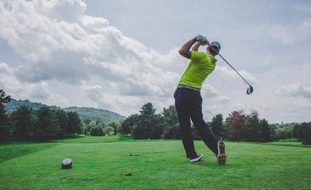 golf tee off swing