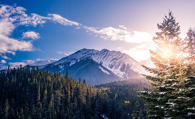 a mountain in winter